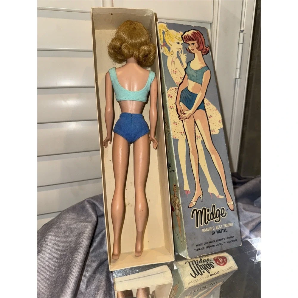 1962 BARBIE Best Friend MIDGE Doll  Original Box w/‎ Papers- VINTAGE Mattel #860